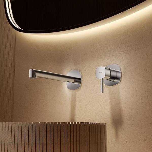IMEX TOSCANA BRUSHED NICKEL Змішувач для умивальника зі стіни, нікель GLT064/NQ GLT064/NQ фото