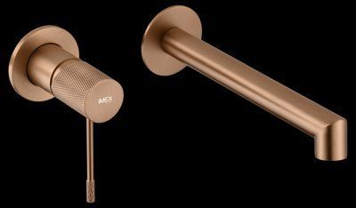 IMEX LINE BRUSHED ROSE GOLD Змішувач для умивальника зі стіни, матове рожеве золото GLD038/ORC фото