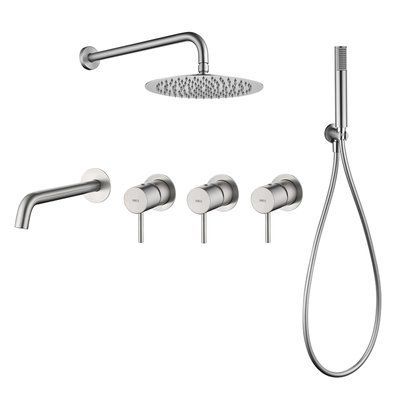 IMEX MONZA BRUSHED NICKEL Душовий набір для ванни на 3 користувача, нікель GTM11102/NQ фото