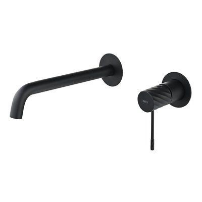 IMEX BLESS MATT BLACK Змішувач для умивальника зі стіни, чорний матовий GLB063/NG GLB063/NG фото