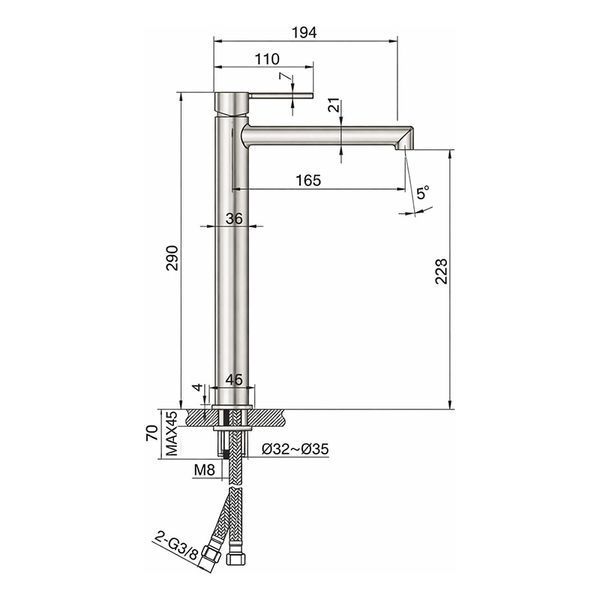 IMEX TOSCANA CHROME Змішувач для умивальника високий, хром BDT064-3 BDT064-3 фото