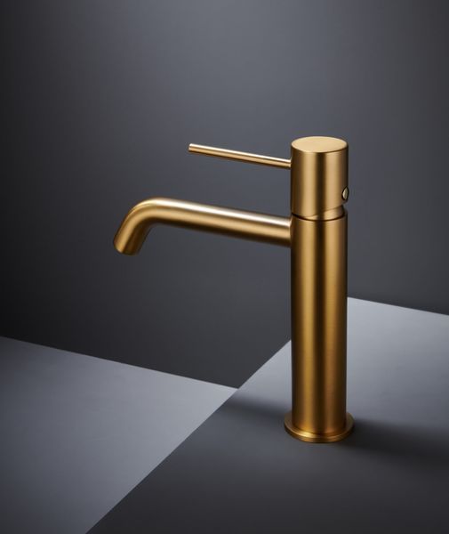 IMEX MONZA BRUSHED GOLD Змішувач для умивальника, PVD матове золото BDM039-1OC фото