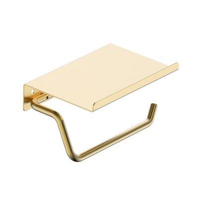 MEDIMEX ESSENTIAL BRUSHED GOLD Тримач туалетного паперу з поличкою, золото матове CAE001-09/OC CAE001-09/OC фото