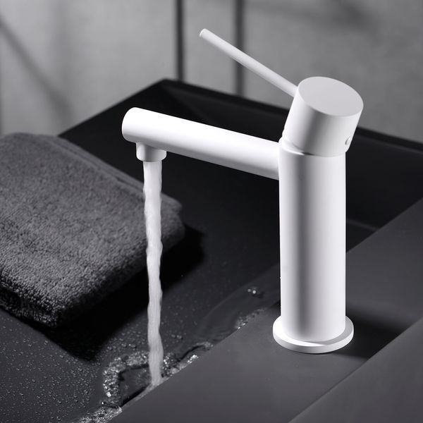 IMEX MILOS STICK Змішувач для умивальника, білий матовий BDYS045-1BL фото
