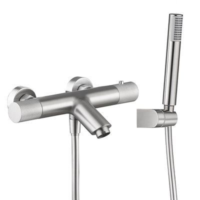 IMEX LINE BRUSHED NICKEL Термостатичний змішувач для ванни з душовим набором, матовий нікель BTD038-4NQ фото