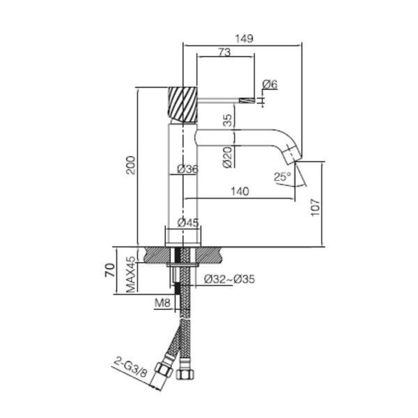 IMEX BLESS BRUSHED NICKEL Змішувач для умивальника, нікель BDB063-1NQ BDB063-1NQ фото