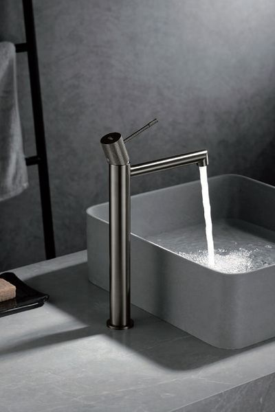 IMEX LINE BRUSHED NICKEL Змішувач для умивальника високий, матовий нікель BDD038-3NQ  фото