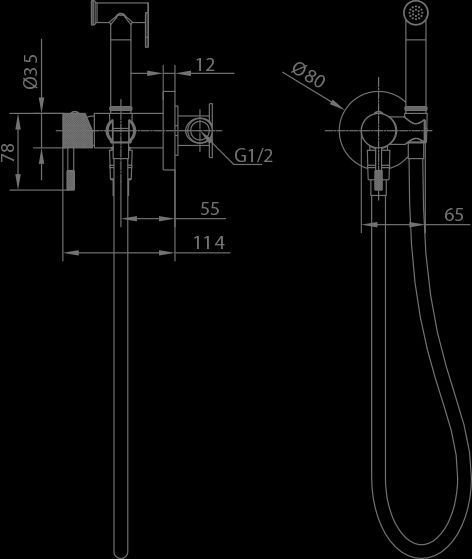 IMEX LINE BRUSHED NICKEL Гігієнічний душ, матовий нікель RDD038/NQ фото