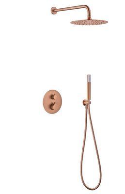 IMEX MONZA BRUSHED ROSE GOLD Набір для душу з термостатом, PVD матове рожеве золото GTM039/ORC фото