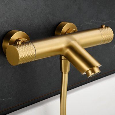 IMEX GENOVA BRUSHED GOLD Термостатичний змішувач для ванни з душовим набором, матове золото BTG053-4OC BTG053-4OC фото