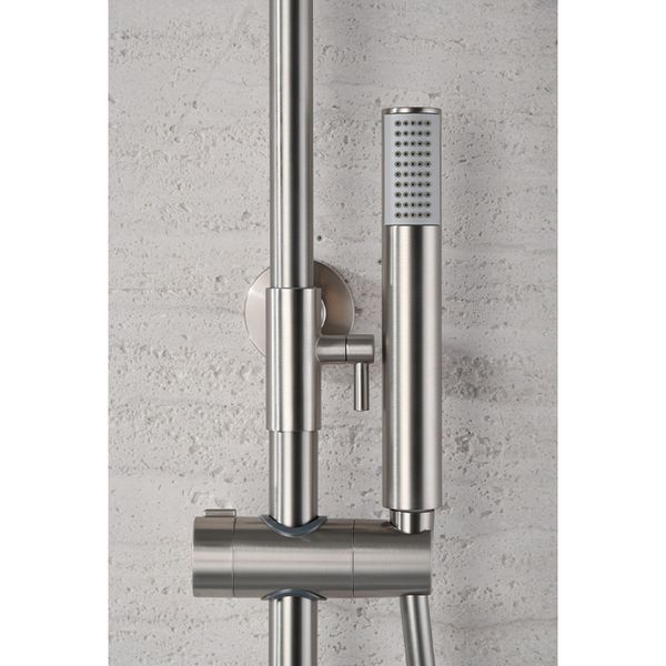 IMEX MONZA BRUSHED NICKEL Душова колона з термостатом TURN CLEAN, матовий нікель BTM039/NQ фото