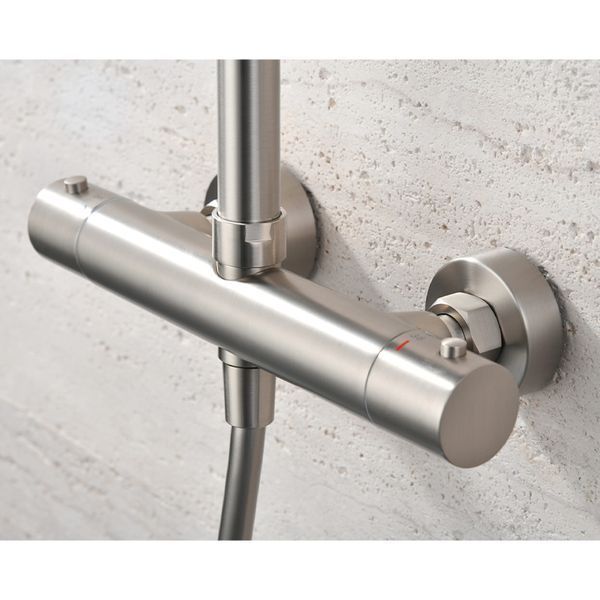 IMEX MONZA BRUSHED NICKEL Душова колона з термостатом TURN CLEAN, матовий нікель BTM039/NQ фото