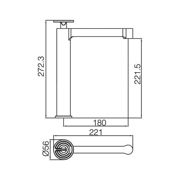 IMEX OLIMPO BRUSHED ROSE GOLD Змішувач для умивальника високий, PVD матове золото BDC033-3ORC BDC033-3ORC фото