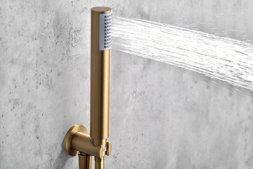 IMEX MONZA BRUSHED GOLD Набір для душу з термостатом, PVD матове золото GTM039/OC фото