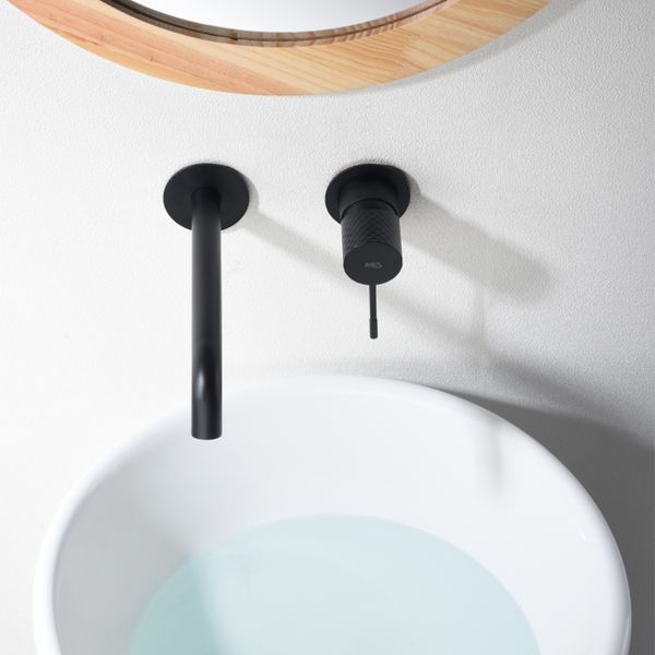 IMEX GENOVA BLACK MATT Змішувач для умивальника зі стіни, чорний матовий GLG053/NG GLG053/NG фото