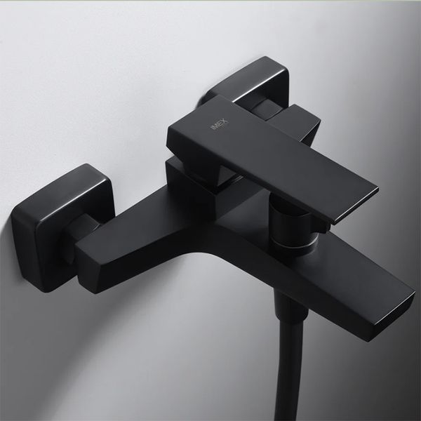 IMEX ART BLACK MATT Змішувач для ванни з душовим набором, чорний матовий BDAR025-4NG фото