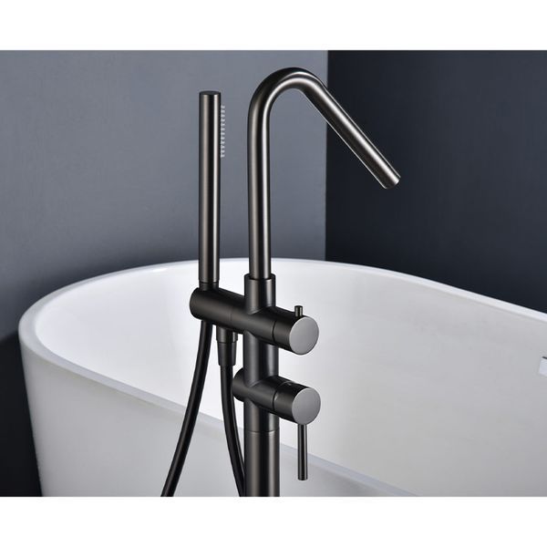 IMEX CORCEGA BLACK GUN METAL Підлоговий змішувач для ванни, графіт BBECO1/BGM фото