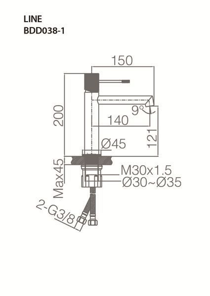 IMEX LINE MATT GREY/CHAMPAGNE Змішувач для умивальника, матовий сірий/шампань BDD038-1GC BDD038-1GC фото